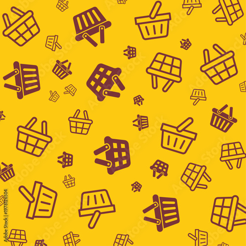 Shopping basket artful trendy stylish design lovely vector Illustration colorful background