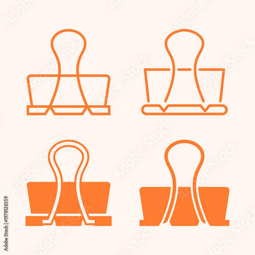 Binder Clip artful trendy stylish design gorgeous vector Illustration colorful background