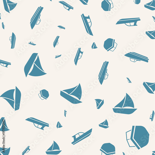 Boat artful trendy stylish design cute vector Illustration colorful background