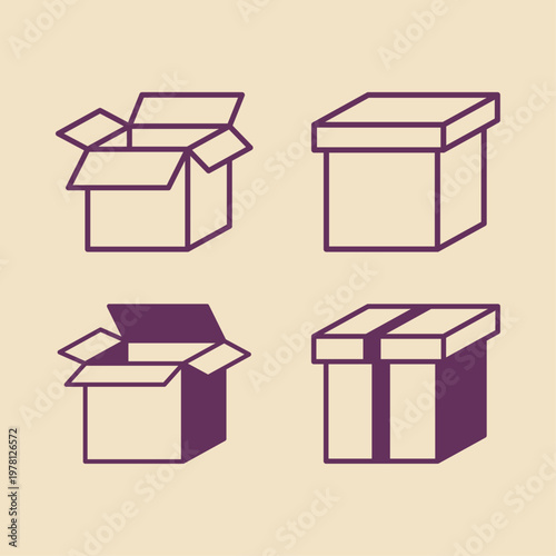 Box artful trendy stylish design gorgeous vector Illustration colorful background