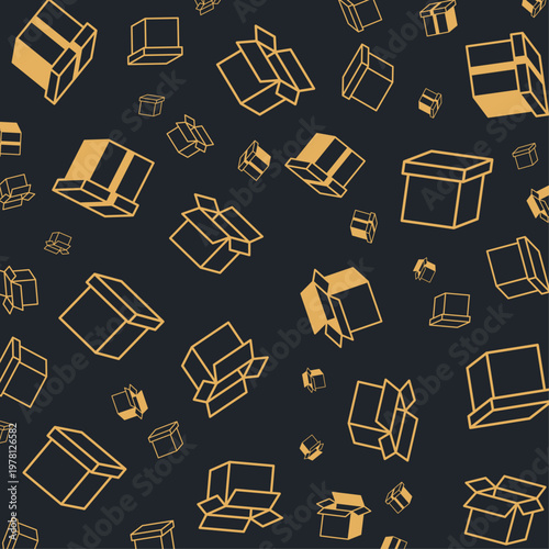 Box artful trendy stylish design cute vector Illustration colorful background