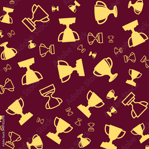 Trophy artful trendy stylish design cute vector Illustration colorful background