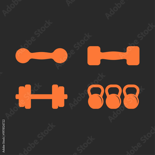 Barbell and Dumbell artful trendy stylish design cute vector Illustration colorful background