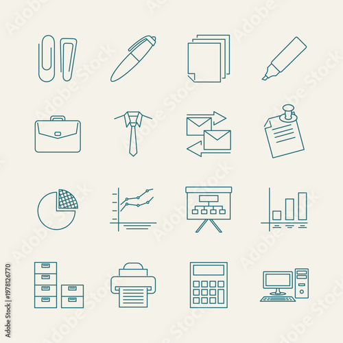 Office Activity artful trendy stylish design cute vector Illustration colorful background