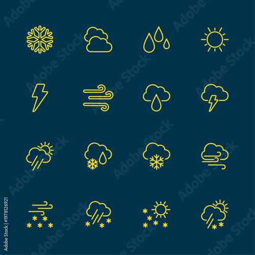 Weather artful trendy stylish design cute vector Illustration colorful background