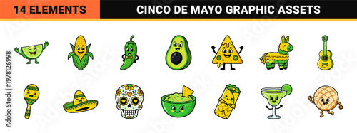 Mexican Fiesta Character Mascot Asset Sheet