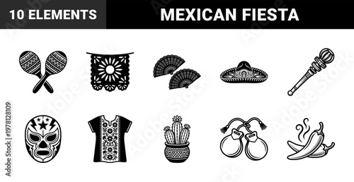 Mexican Fiesta Culture Graphic Set