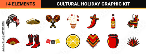 Mexican Fiesta Celebration Graphic Elements
