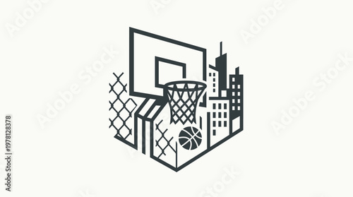Urban Basketball Court Icon
