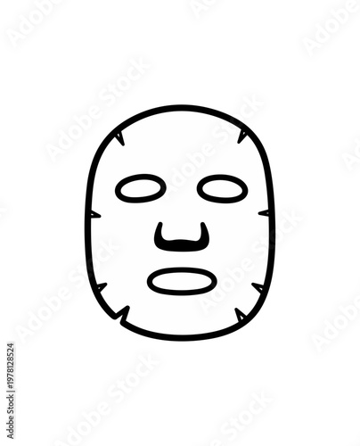 Facial mask sheet on black background