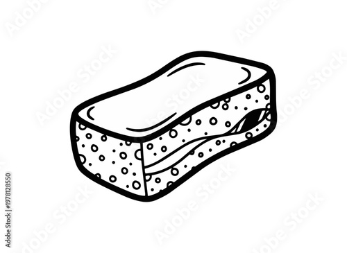 Graphic illustration of a cleaning sponge for design and hygiene concepts