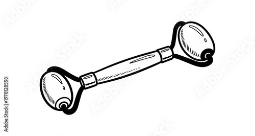 Facial roller illustration on black background
