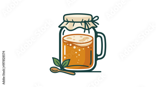 Healthy Homemade Kombucha Drink Icon
