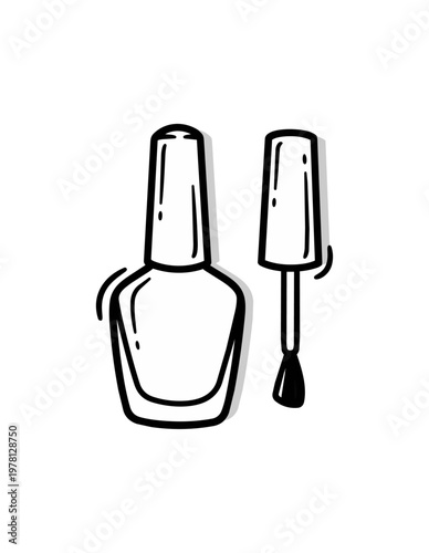 Nail polish bottle icon illustration on black background
