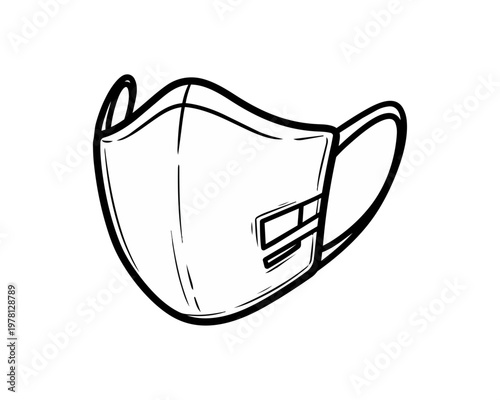 Protective mask illustration against black background