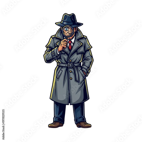 investigation man vector icon deep expression isolated