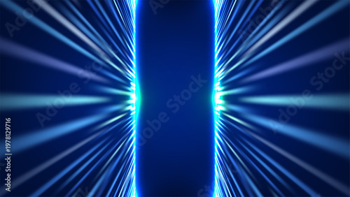 Blue light rays bursting fr...