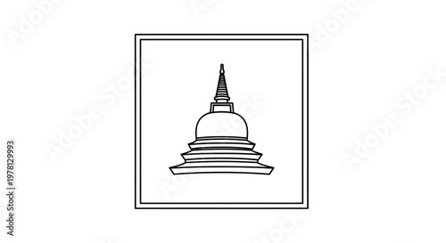 Buddhist Stupa Outline Icon