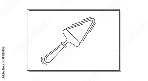 Cake Server Spatula, Line Art Icon, Simple Kitchen Utensil, Food Service Tool