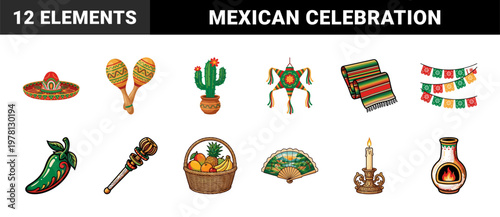 Cinco de Mayo Festive Cultural Graphic Set