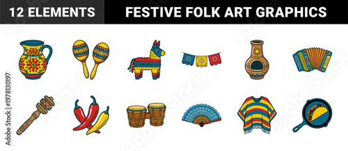 Cinco de Mayo Mexican Cultural Graphic Set