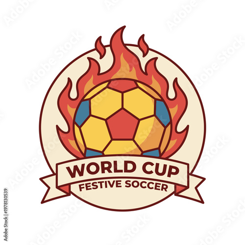 World Cup Soccer Ball with Flames