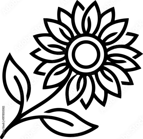 Luxury Sunflower Line Art Minimalist