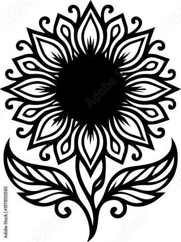 Luxury Sunflower Line Art Minimalist