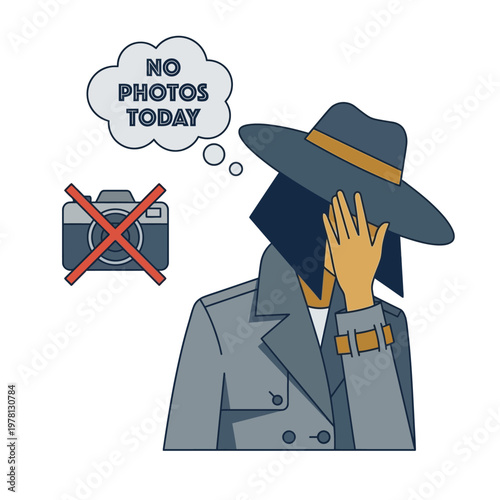 Woman Hiding Face Avoiding Photograph