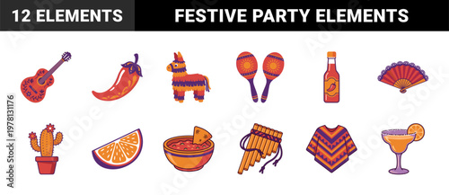 Cinco de Mayo Festive Graphic Set