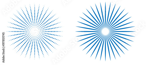 Blue halftone spiral vortex with dots of varying sizes on dark background. abstract background with stars