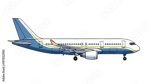 An airplane vector CAD model flying through clear sky