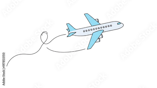 Airplane soars through sky with vector CAD designed wing