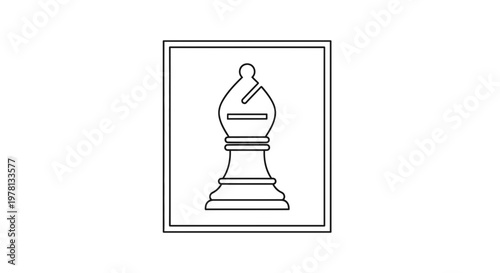 Black and White Chess Bishop Icon