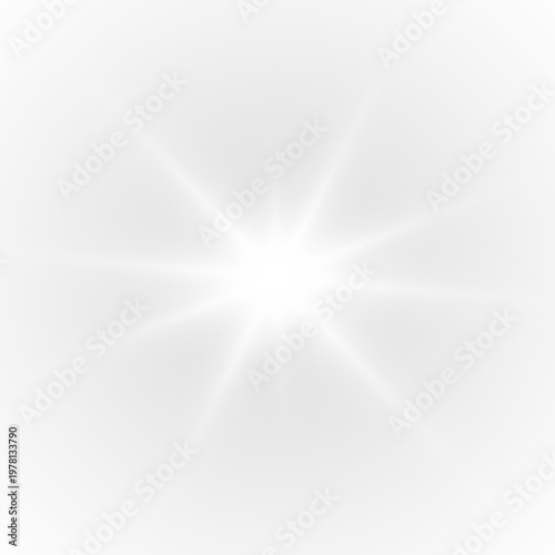 Fotografija Bright glowing star light effect on transparent background