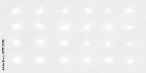 Photography Bright PNG star set burst radiates clean sharp glowing beams