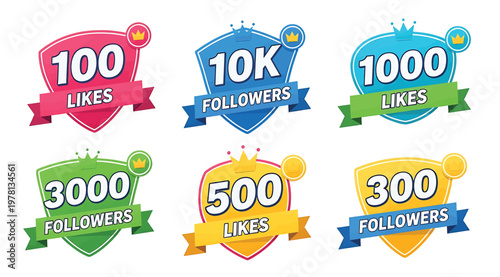 Social media likes and followers badges