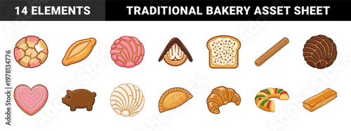 Mexican Sweet Bread and Pastry Graphic Elements