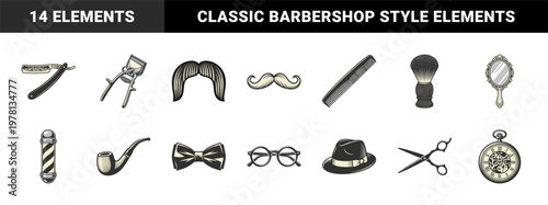 Male Grooming and Mustache Asset Sheet