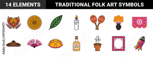 Cinco de Mayo Folk Art Asset Sheet