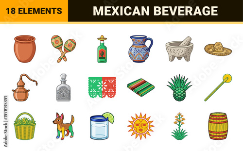 Mexican Tequila Bottle Vector Graphic