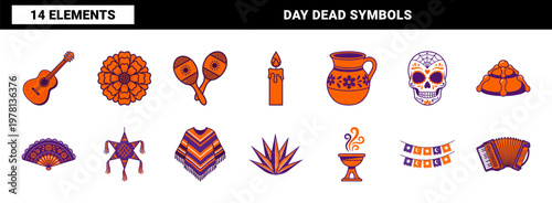 Mexican Celebration Day of the Dead Elements