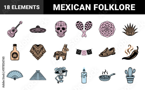 Mexican Sugar Skull and Folklore Asset Sheet
