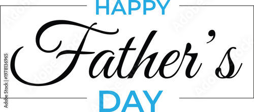 Happy father's day calligraphy greeting card with decorative frame