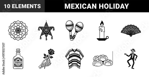 Cinco de Mayo Festive Vector Graphic Elements