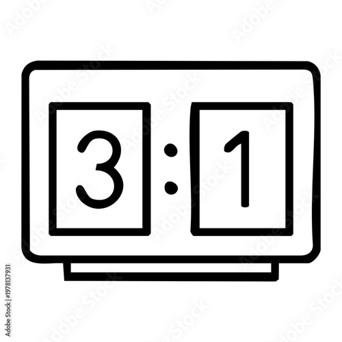 Scoreboard displaying 3 to 1 score icon
