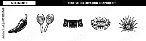 Mexican Holiday Celebration Element Sheet