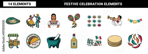 Cinco de Mayo Festive Vector Set