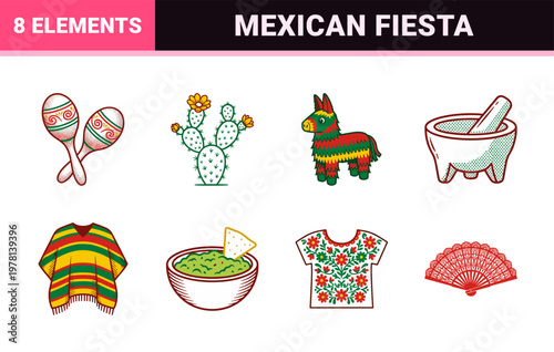Mexican Fiesta Celebration Graphic Elements