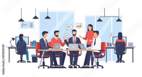 People working in office environment together.